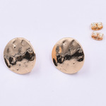送料無料8個 チタンピアス金具   丸  1穴  19mm  ゴールド mj412