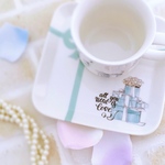 【B品特別価格】カップ&ソーサー＊特別仕様な3D！ティファニーリボン♡ウェディング 気持ちが伝わるメッセージ 