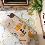 送料無料☆北欧柄 綿麻キャンバス☆スマート長財布