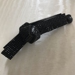 ラインストーン  リボン バナナクリップ 黒