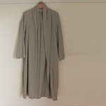 国産ラミーリネンのガウンコート＜カーキグレー＞