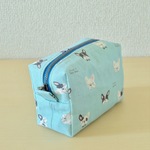 Wガーゼ スクエアポーチS(犬 わんこ)