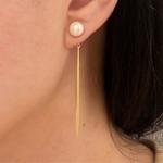 2way パール&スティックバー マグネットピアス