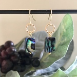 アバロンシェルとゴールドリングのピアス