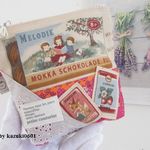 送料無料  ノスタルジーなチョコ紙 小さめポーチ 13×13×4cm