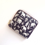＊ラミネート＊ ラウンドファスナー ミニ財布 アーサーズ・アーク ダークネイビー リバティプリント使用