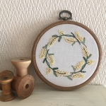 再販♡ミモザリースの刺繍フレーム(中)
