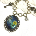 押し花入り☆宇宙のバッグチャーム