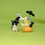 ハロウィン ハチワレ猫 羊毛フェルト