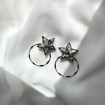 star bijou × silver hoop ピアス/イヤリング