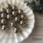 【6個入】16mm 丸玉ビーズ シルバー 【0073】