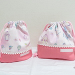 【T様ご予約品】お弁当袋&コップ袋♪メルヘン柄