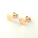 92) (pierce-01) 平皿ピアス 8mm キャッチ付（大容量パック 約100個） ライトゴールド ピアスパーツ