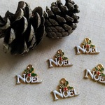 14×18mm　☆X'masチャーム☆　ひいらぎとNOEL １０個セット　X32