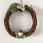 羊毛フェルトすずめリース♡楕円リース