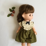 メルちゃん ソランちゃんサイズ カーキ吊りパンツのお洋服