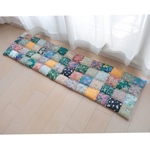 リバティ　四角つなぎのパッチワークマット　キッチンマット　４２ｃｍ×１６１ｃｍ　* ラプセニ *