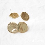 6pcs ピアスパーツ 変形ラウンド マットゴールド