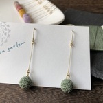 【117】一粒クロッシェボールのピアス・草柳（イヤリング・樹脂ピアス・樹脂ノンホールピアス）