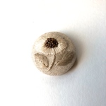 ellipseの花 Ⅱ 刺繍 ブローチ    オフ ホワイト