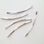 【約43mm　2個】高品質　本ロジウム　スティックパーツ　カーブ