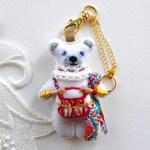 鼓笛隊クマさん のバッグチャーム＊リバティ＊