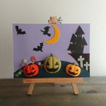 ハロウィン ディスプレイスタンド 飾り 置物 かぼちゃ ちりめん細工 フェルト 