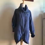 ワッフルリネンで作ったショールカラーコート