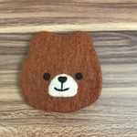 羊毛フェルトのくまさんコースター[1枚]