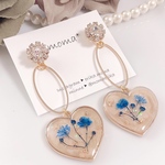 チタンピアスのみ♡キラキラストーン×かすみ草ハート