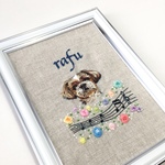rafuwafuwa様オーダー品☆犬の手刺繍のポートレート