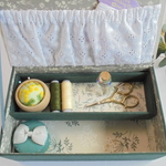 たっぷり収納のお裁縫箱(Lace flower)