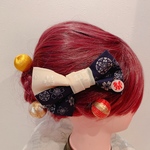 光る☆チャーム☆人気☆畳のへりリボン⭐畳縁☆たたみのへり⭐お祭り髪飾り⭐卒業式⭐花火⭐入学式⭐ヘッドドレス⭐水引髪飾り☆成人式☆ウエディング