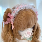 カチューシャ ピンク ギンガム  ロリィタ ヘッドドレス  リボン