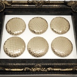 送料無料／ゴールド・レザーカボション  3cm ✖️6pcs     Ｋ781番