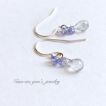 silver925 bluegray mysticquartz × tanzanit pierce