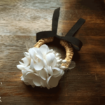 再販 ＊ hair tie　【 布花紫陽花とリボンのヘアゴム 】