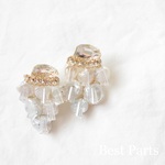 2pcs ピアスパーツ 淡水パール ビジュー
