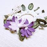 ♡girly hair accessory♡『パープル系コスモス』〜ゴム変え可能型