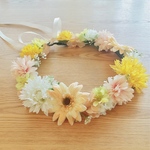 ピンク系ナチュラル花かんむり  