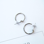 シルバー ミニ ノットフープ ピアス/イヤリング