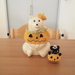 しろくま貯金箱用 かぼちゃポンチョのハロウィンセット