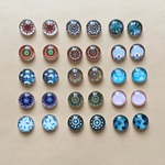 カレイドスコープのガラスカボション（12mm/15種類/アソート/30個）