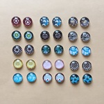 お花のガラスカボション（12mm/15種類/アソート/30個）