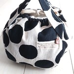 『Colon●巾着bag 』(大)■北欧テイスト／５cm Dot (キナリ×ブラック )