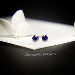 うらん様オーダー品　14kgf/3mm/AAA Blue sapphire post pierce 