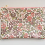 ◇◆Special Price◆◇　★One side all skeleton pouch　LIBERTY　Emily　エミリー　コーラルピンク　クリアポーチ