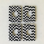Black White Geometric Rectangle Pendant Tops