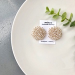 再販𓐍つぶつぶパール𓐍 ピアス  イヤリング  大ぶり カボション　お呼ばれ　ドレス　結婚式　二次会　淡色　ニュアンス