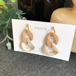 キャラメル✕ベージュマーブル ピアス
